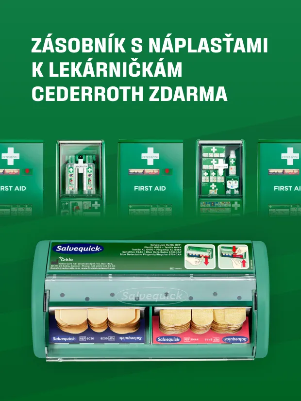 Zásobník s náplastmi k lékárničkám Cederroth zdarma
