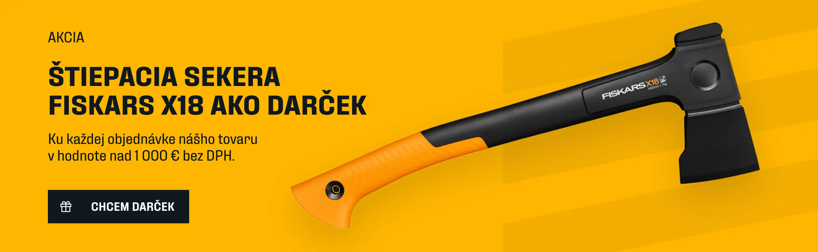 AKCIA: Štiepacia sekera Fiskars X18 ako darček