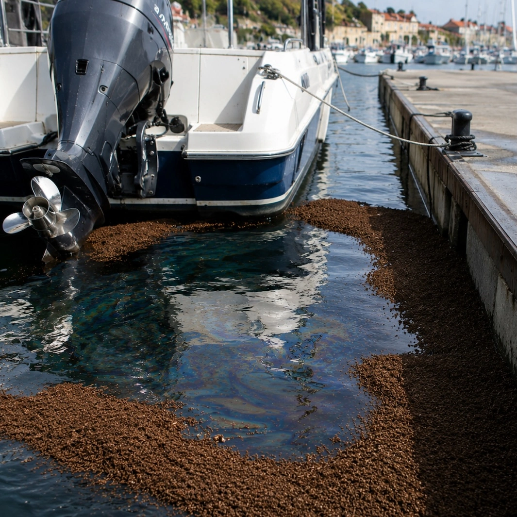 Rašelinový sorbent OE 6 – použitie na vodnej hladine