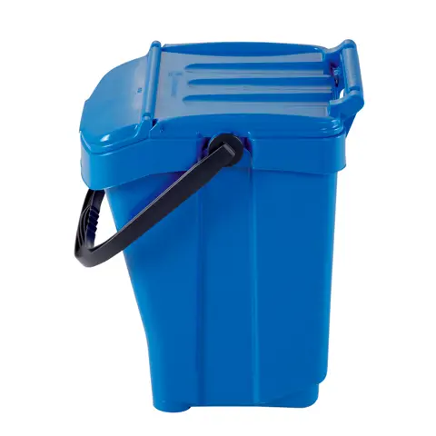 Odpadkový kôš s držadlom a vekom, modrý