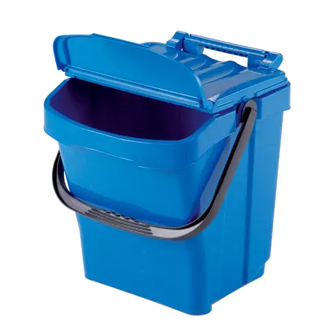 Odpadkový kôš s držadlom a vekom, modrý